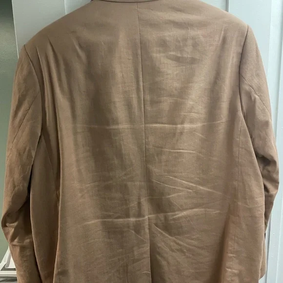 Asos White Mens Boxy Beige Linen Blazer - Picture 5 of 6